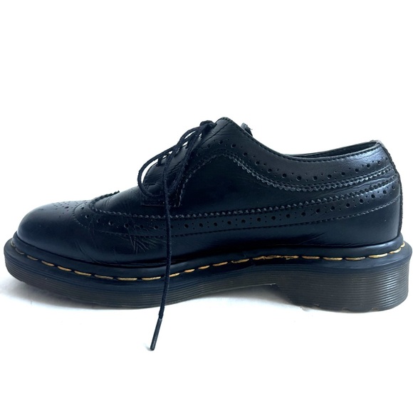DR. MARTENS' 3989 Vintage Brogue Lace Up Wingtip Oxford Leather Shoes Black Sz 7 - Picture 5 of 17